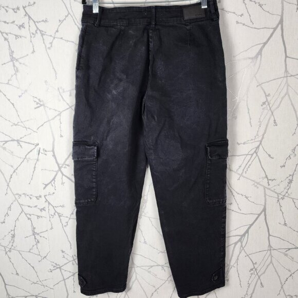 Mavi Black Wash High Rise Elise Cargo Jeans - Picture 2 of 8